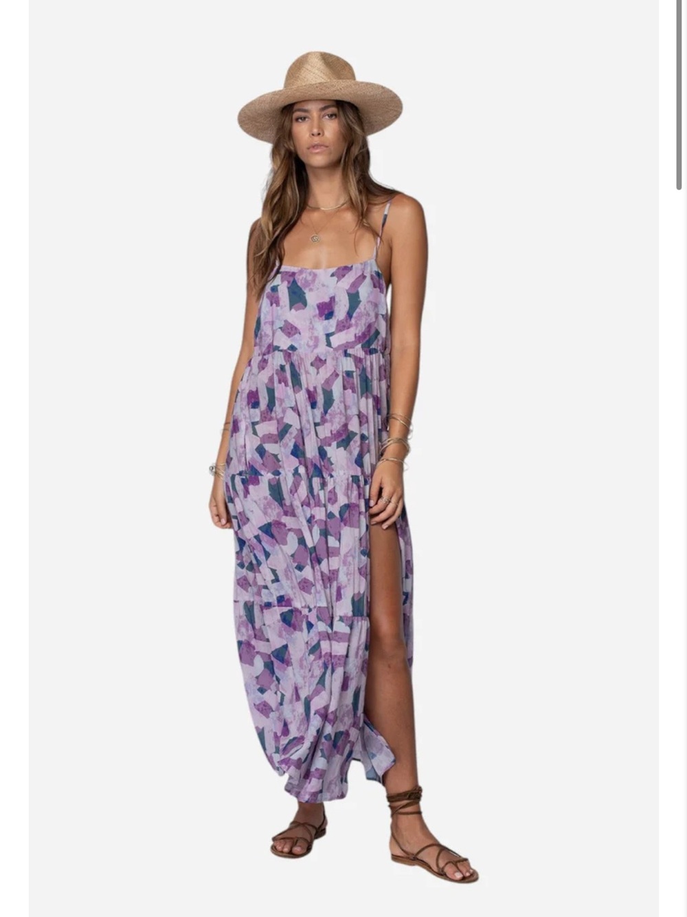 Stillwater The Memz Maxi Dress in 50 Shades Purple Beachy Summer Casual Size L